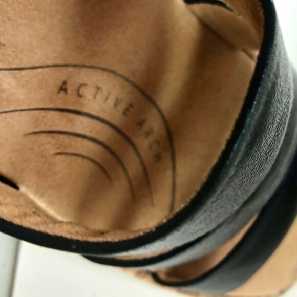 Life Stride Wyonna Low Profile Cork Wedge 3 Band Active Arch Black Womans 9.5. - Picture 4 of 16